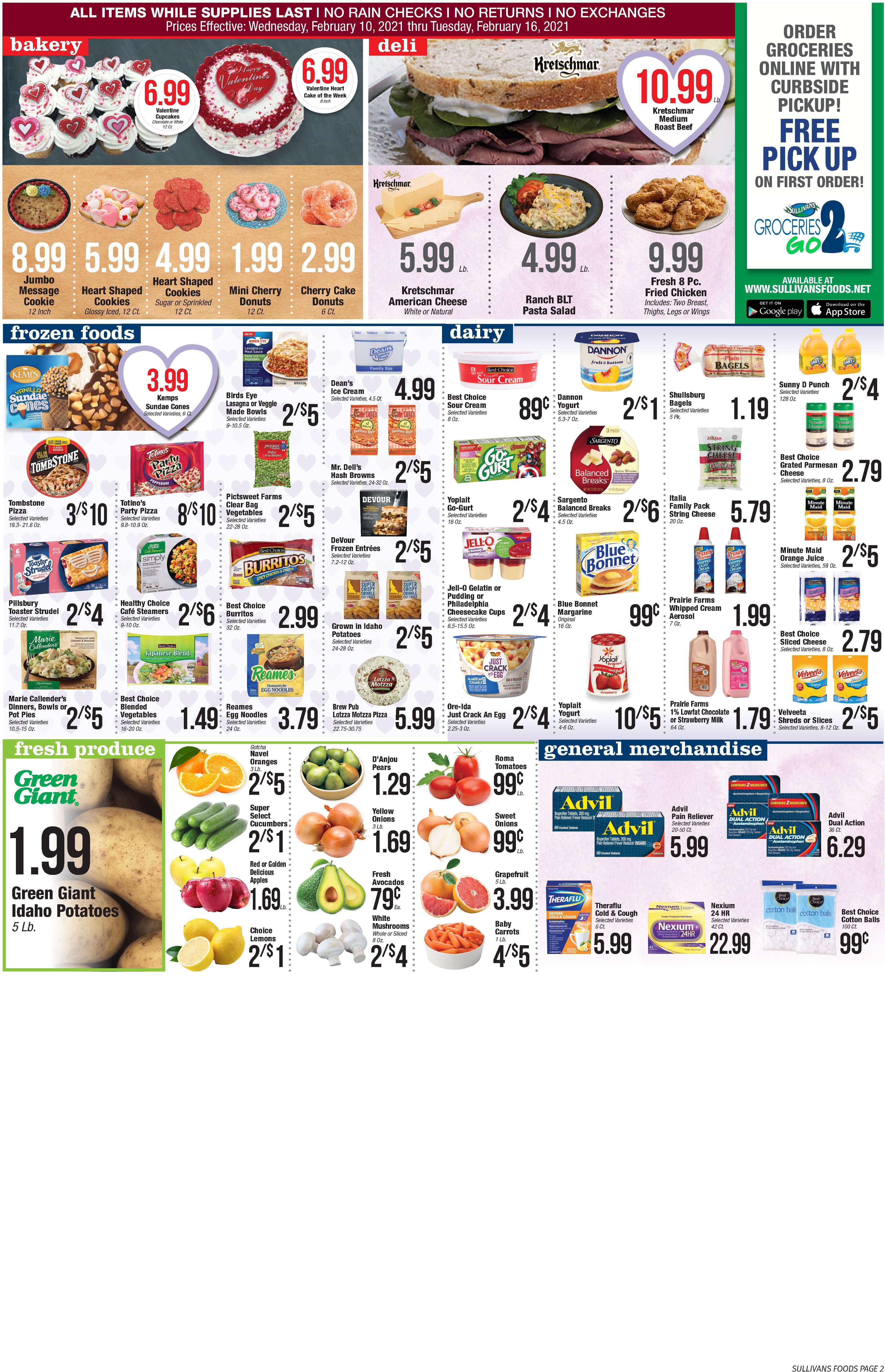 Sullivan's Foods Valentine's Day Sale Weekly Ad Flyer February 10 to February 16, 2021