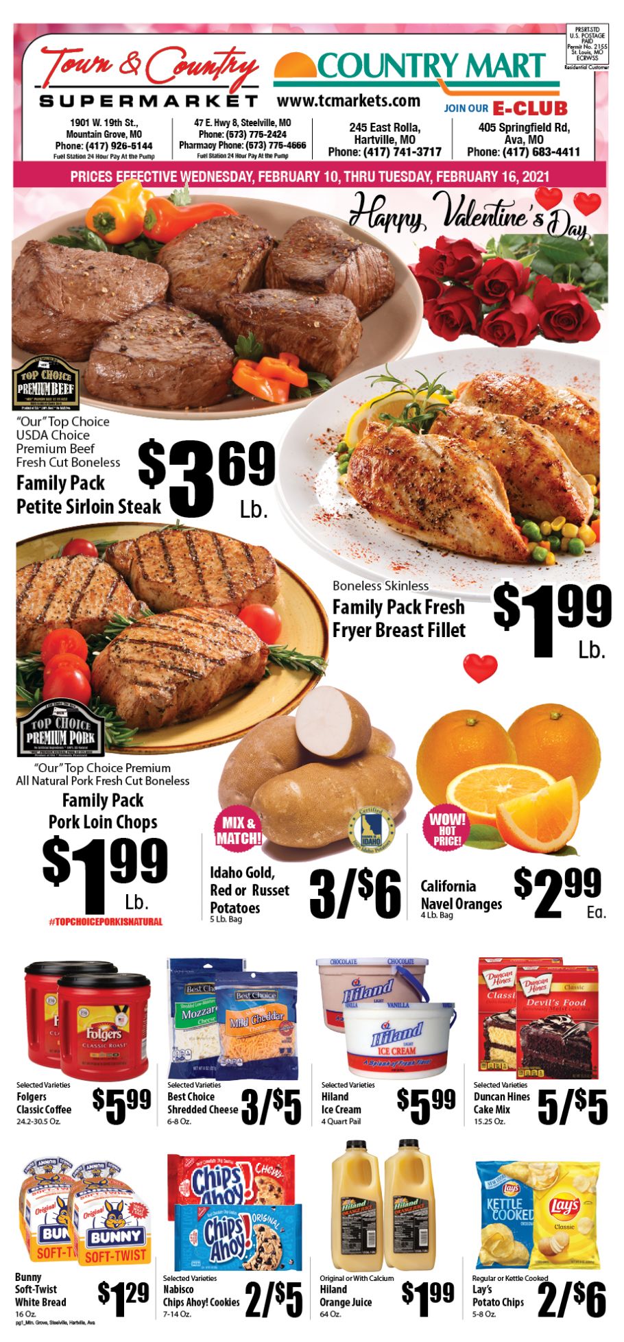 Town & Country Supermarket Valentine's Day Sale Weekly Ad Flyer February 10 to February 16, 2021