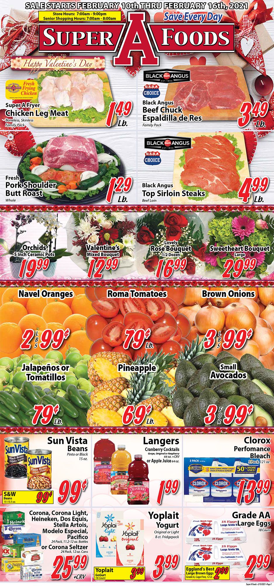 Super A Foods Valentine's Day Sale Weekly Ad Flyer February 10 to February 16, 2021