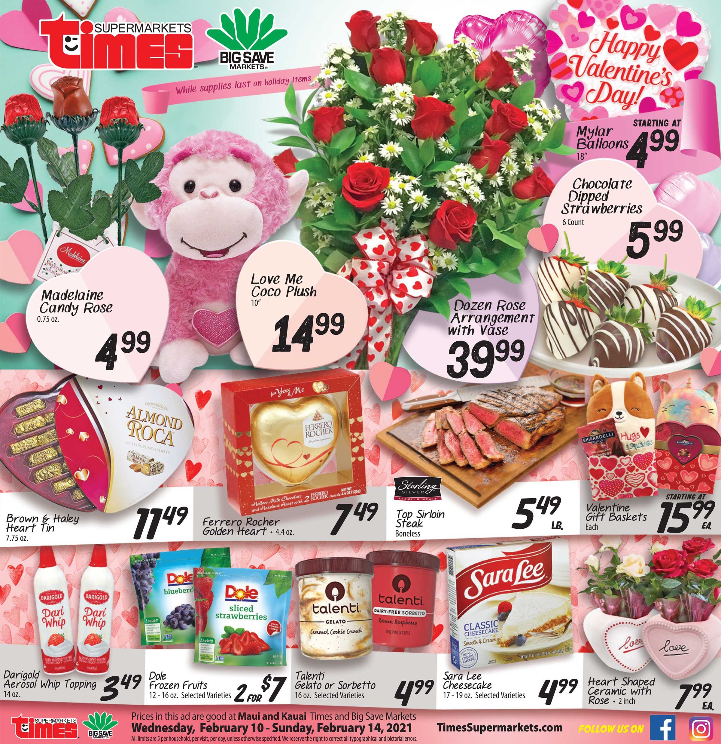 Times Supermarkets Valentine's Day Sale Weekly Ad Flyer February 10 to February 16, 2021