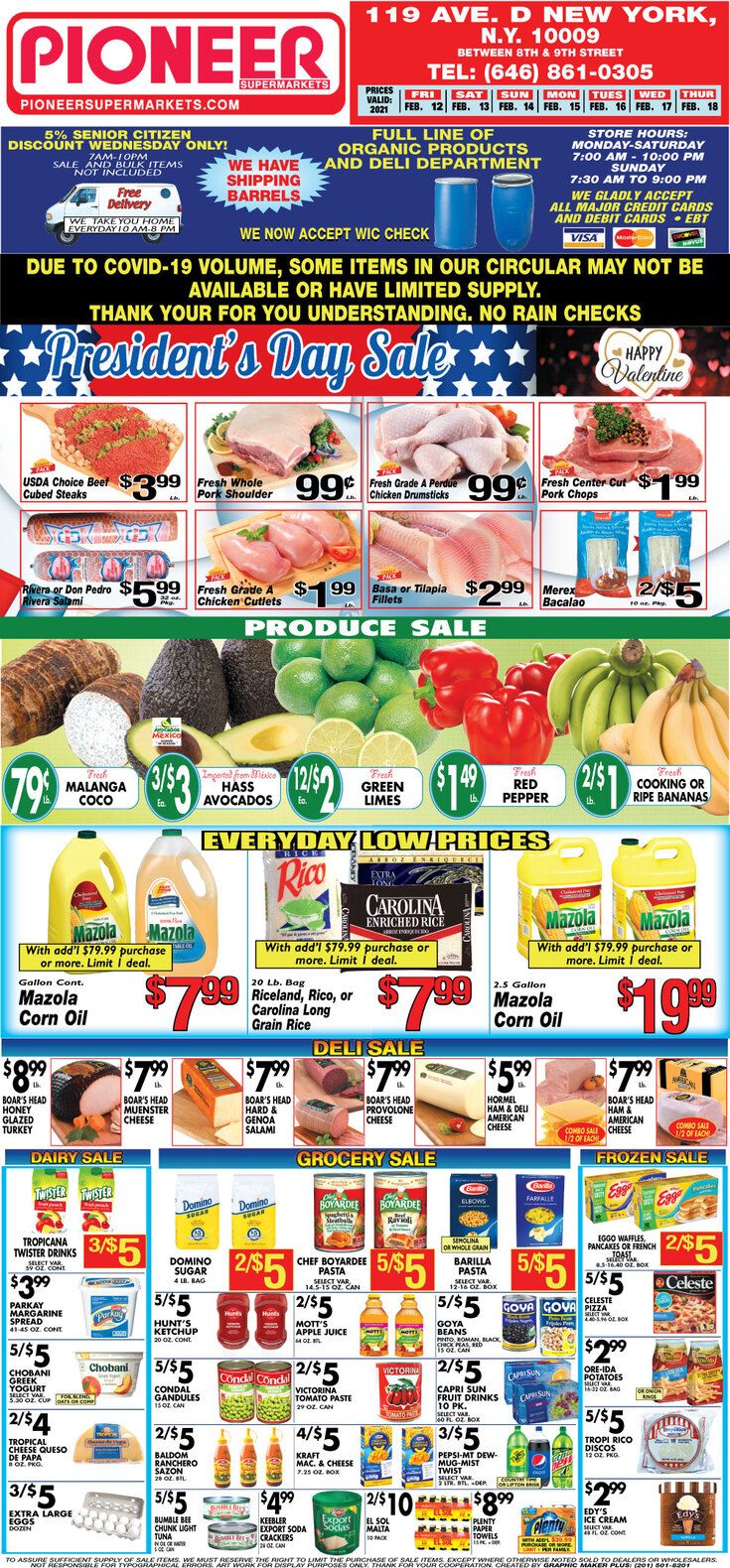 Pioneer Supermarkets Weekly Ad Flyer February 12 to February 18, 2021