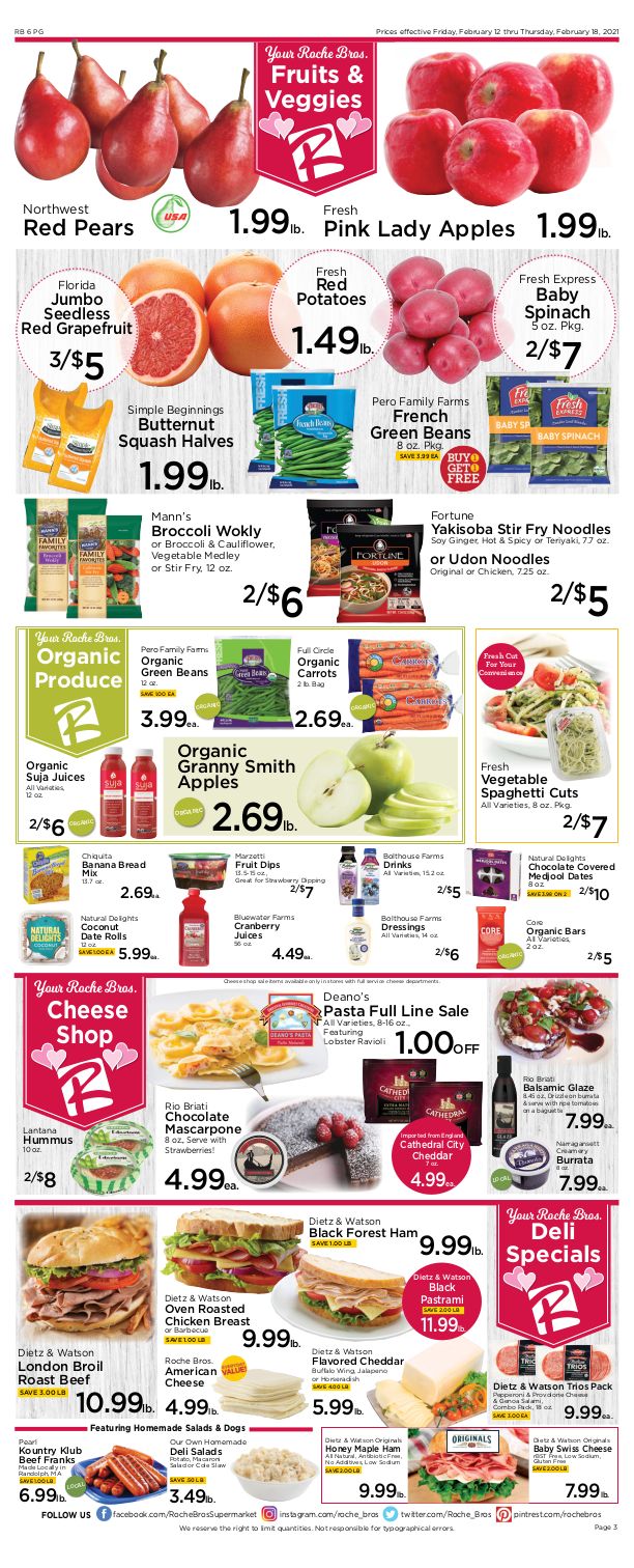 Roche Bros Valentine's Day Sale Weekly Ad Flyer February 12 to February 18, 2021