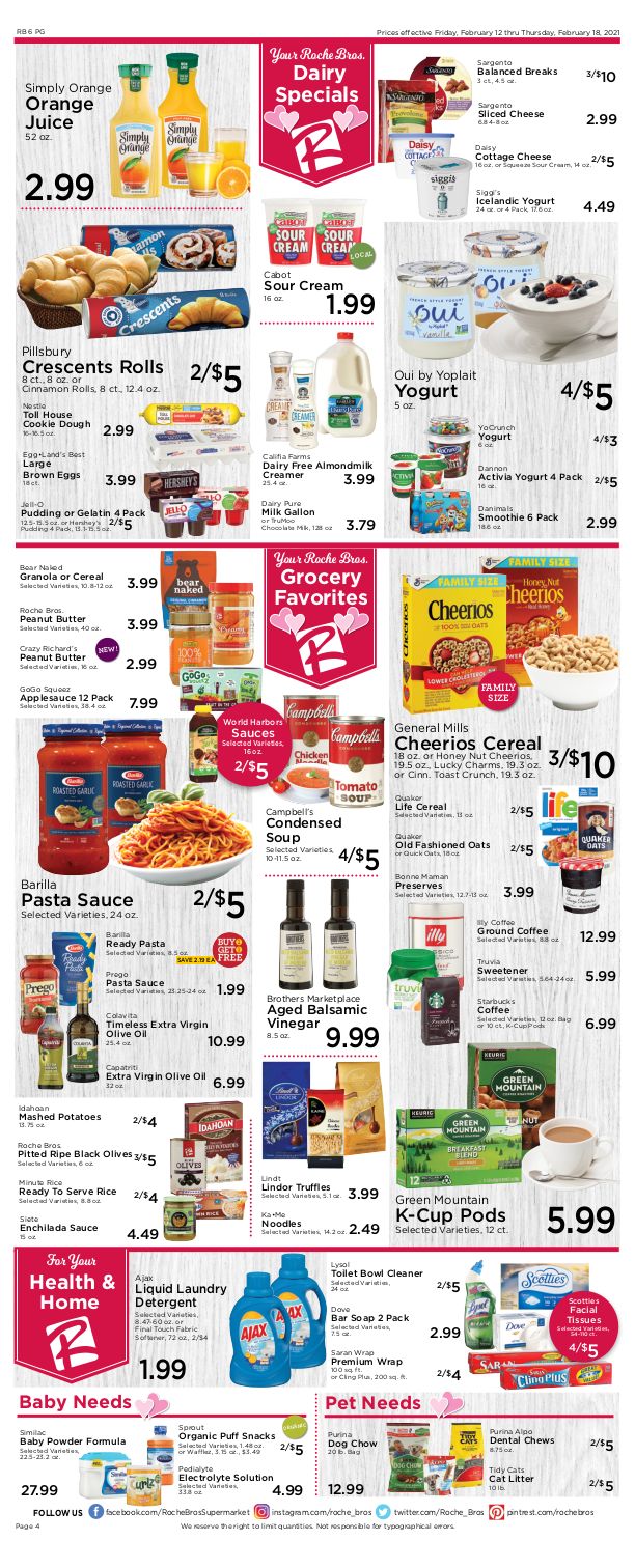 Roche Bros Valentine's Day Sale Weekly Ad Flyer February 12 to February 18, 2021