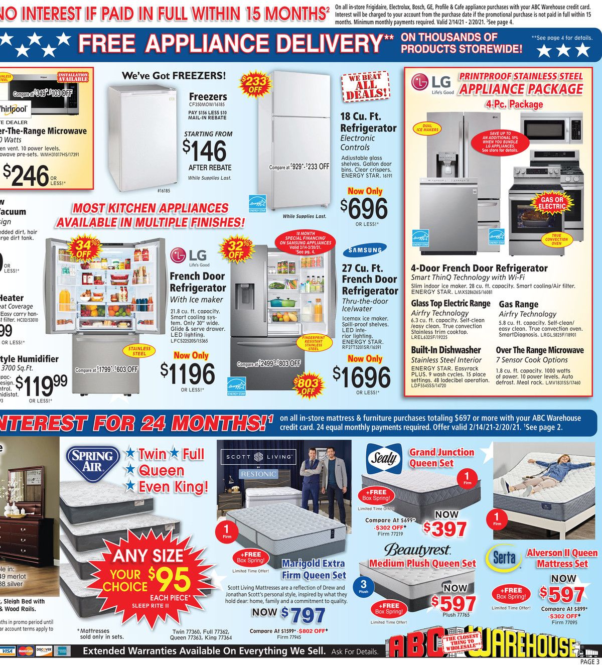 ABC Warehouse Weekly Ad Flyer February 14 to February 20, 2021