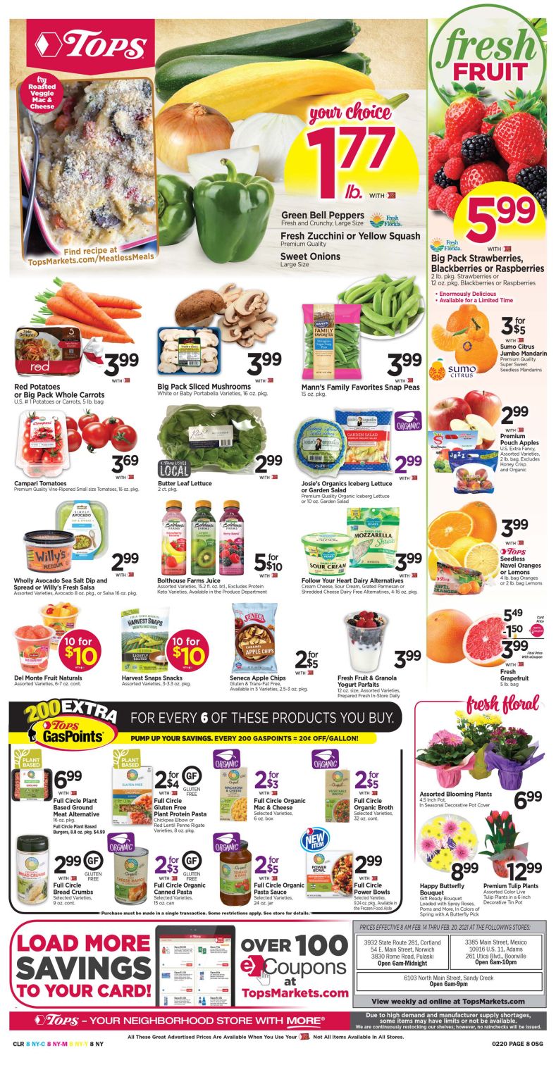 Tops Friendly Markets Weekly Ad Flyer February 14 to February 20, 2021