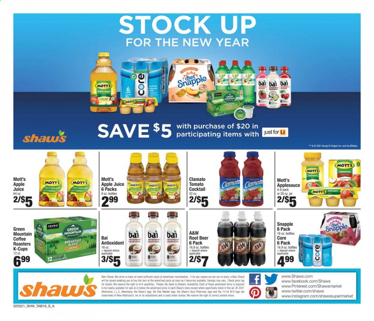 Shaw’s (MA, ME, NH, RI, VT) Weekly Ad Flyer February 5 to March 4