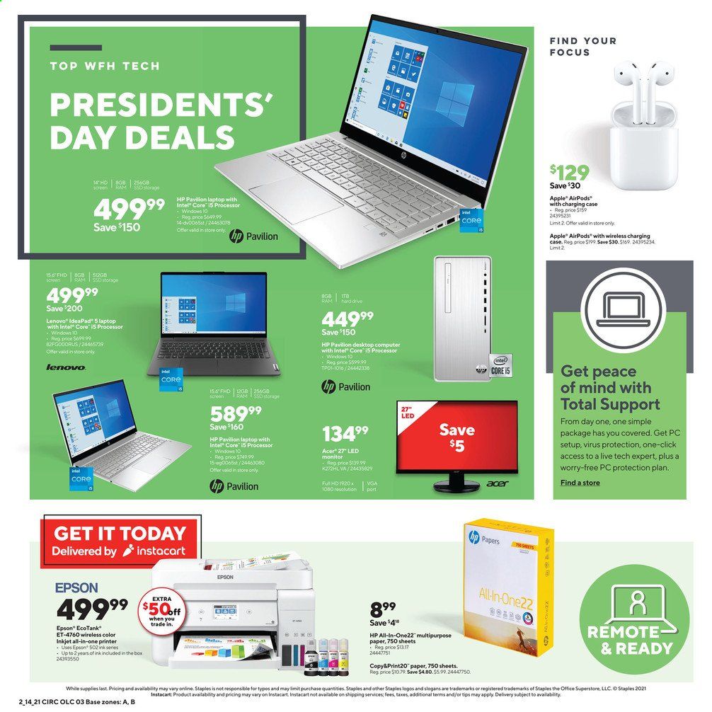 Staples Weekly Ad Flyer February 14 to February 20