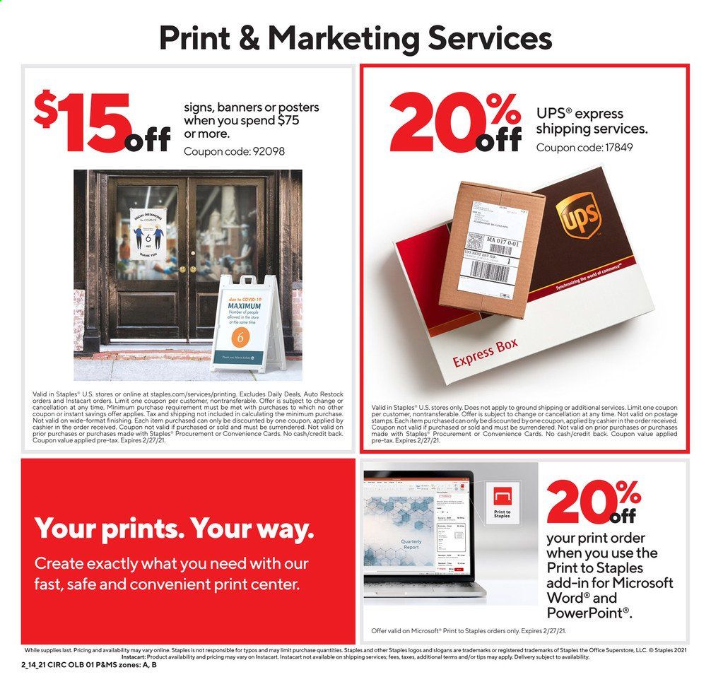 Staples Weekly Ad Flyer February 14 to February 20