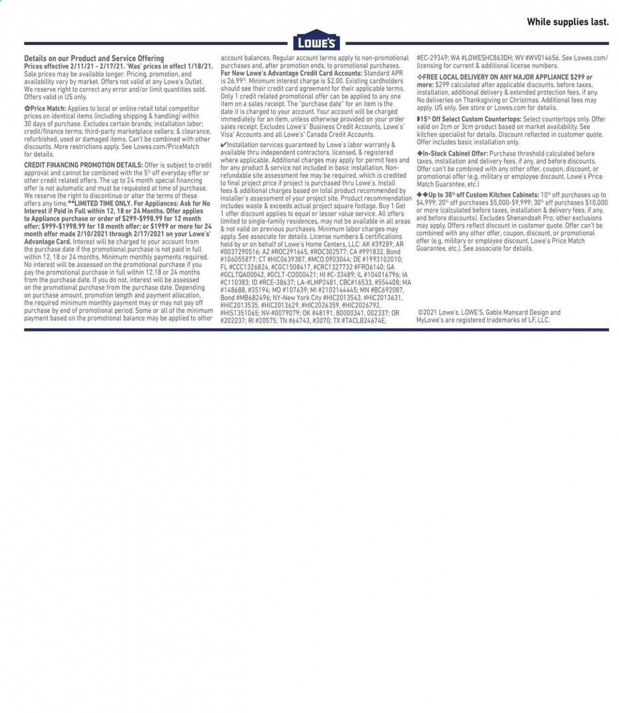 Lowe's Weekly Ad Flyer February 11 to February 17