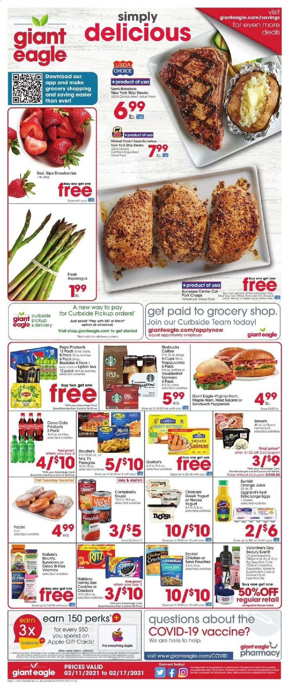 Giant Eagle (IN, MD, OH, PA, WV) Weekly Ad Flyer February 11 to February 17