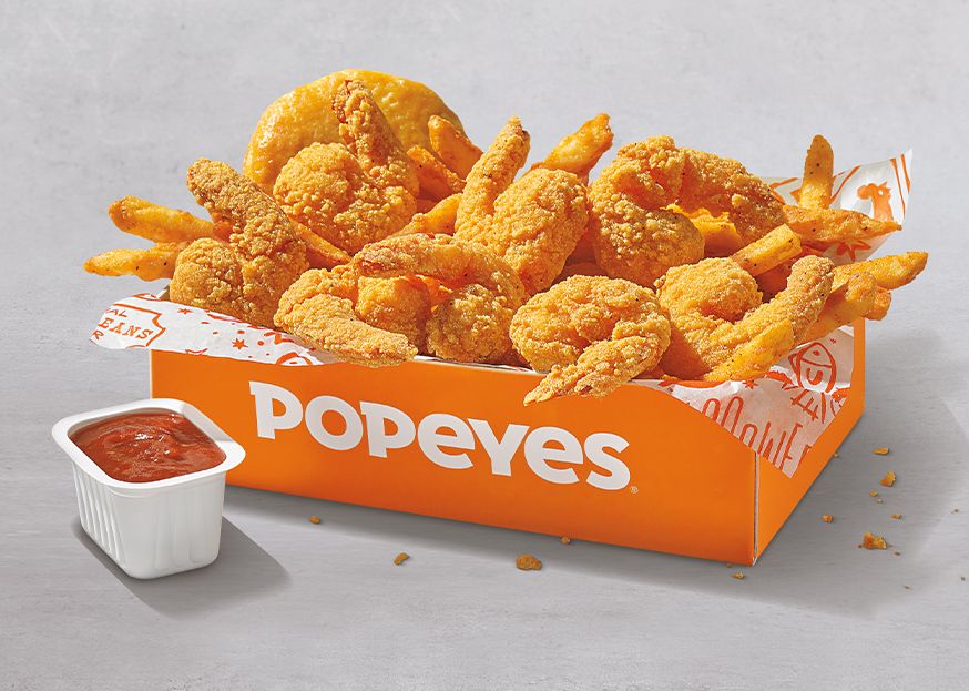 New Cajun Crispy Shrimp and Cajun Crispy Shrimp Surf & Turf Now Available at Popeyes Chicken for a Limited Time New Cajun Crispy Shrimp and Cajun Crispy Shrimp Surf & Turf Now Available at Popeyes Chicken for a Limited Time