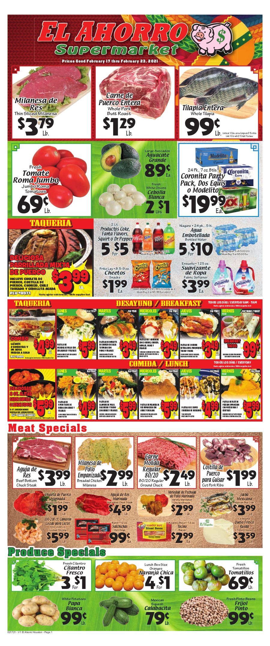 El Ahorro Supermarket Weekly Ad Flyer February 17 to February 23, 2021