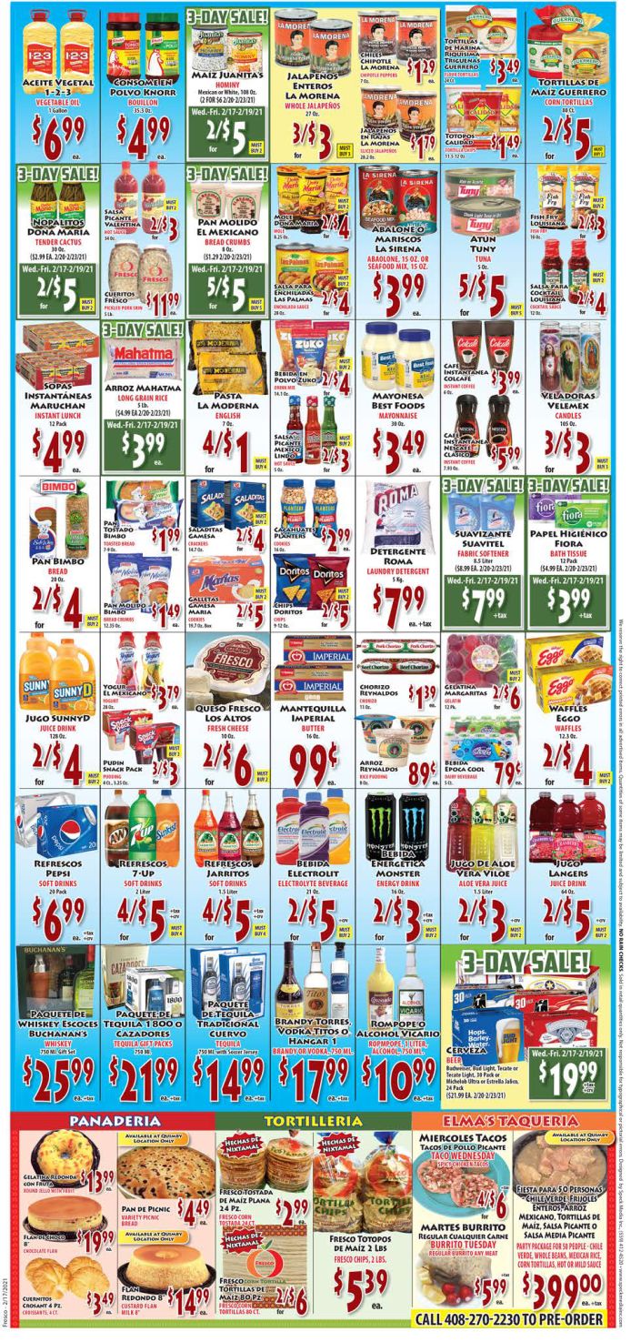 Fresco Supermarket Cuaresma Lent Special Weekly Ad Flyer February 17 to February 23, 2021