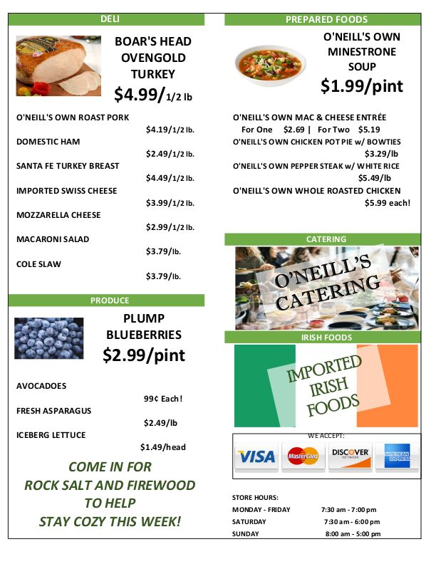 O'Neill's Food Market Weekly Ad Flyer February 17 to February 23, 2021