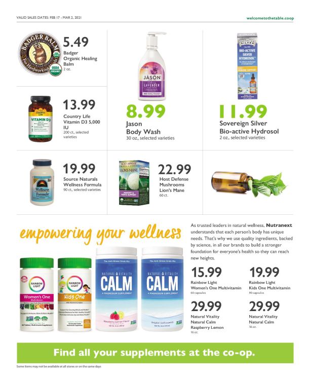 Wheatsville Food Coop Weekly Ad Flyer February 17 to March 2, 2021
