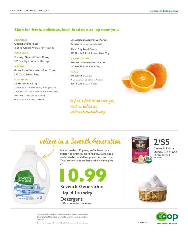 Wheatsville Food Coop Weekly Ad Flyer February 17 to March 2, 2021
