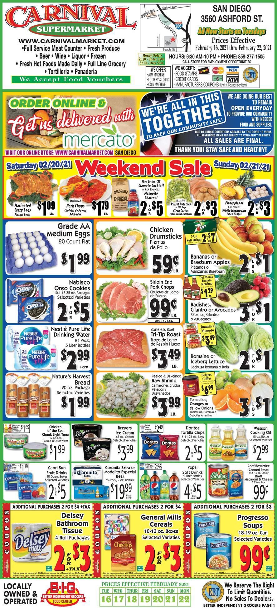 Carnival Supermarket Weekly Ad Flyer February 16 to February 22, 2021