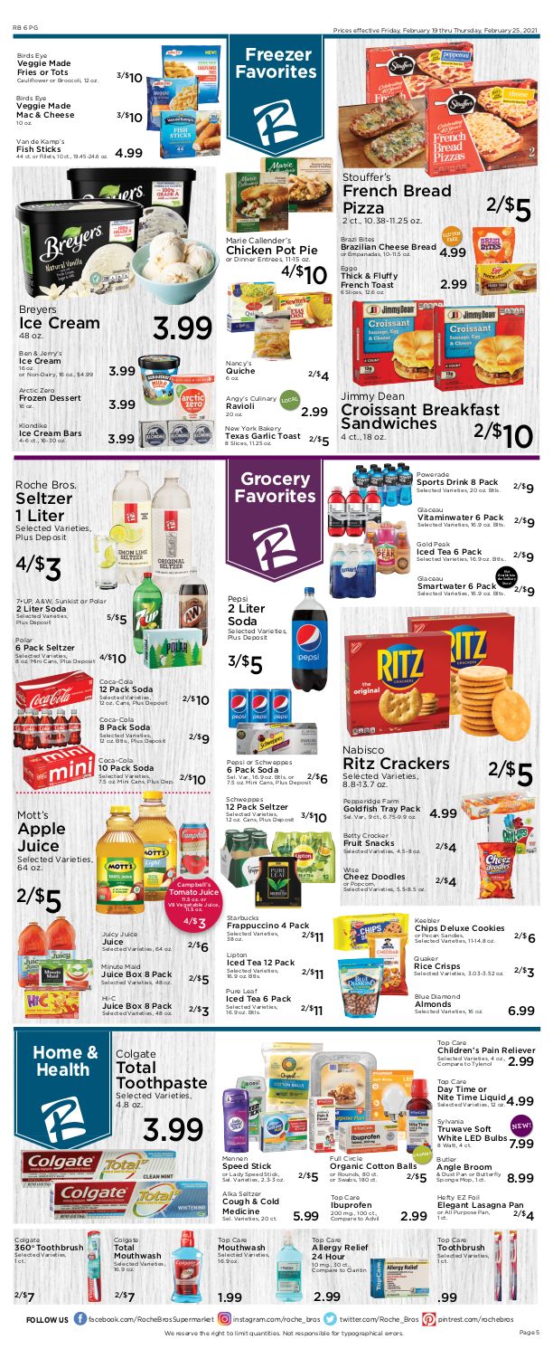 Roche Bros. Supermarkets Weekly Ad Flyer February 19 to February 25, 2021