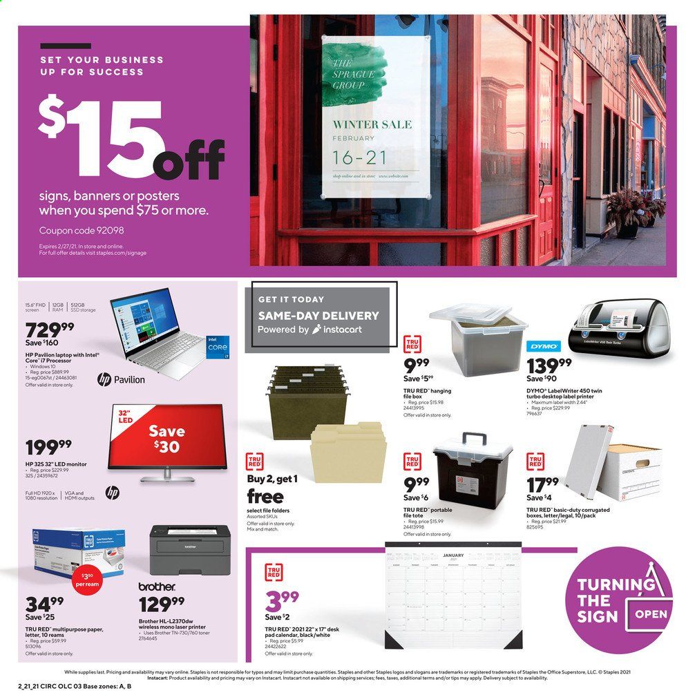 Staples Weekly Ad Flyer February 21 to February 27