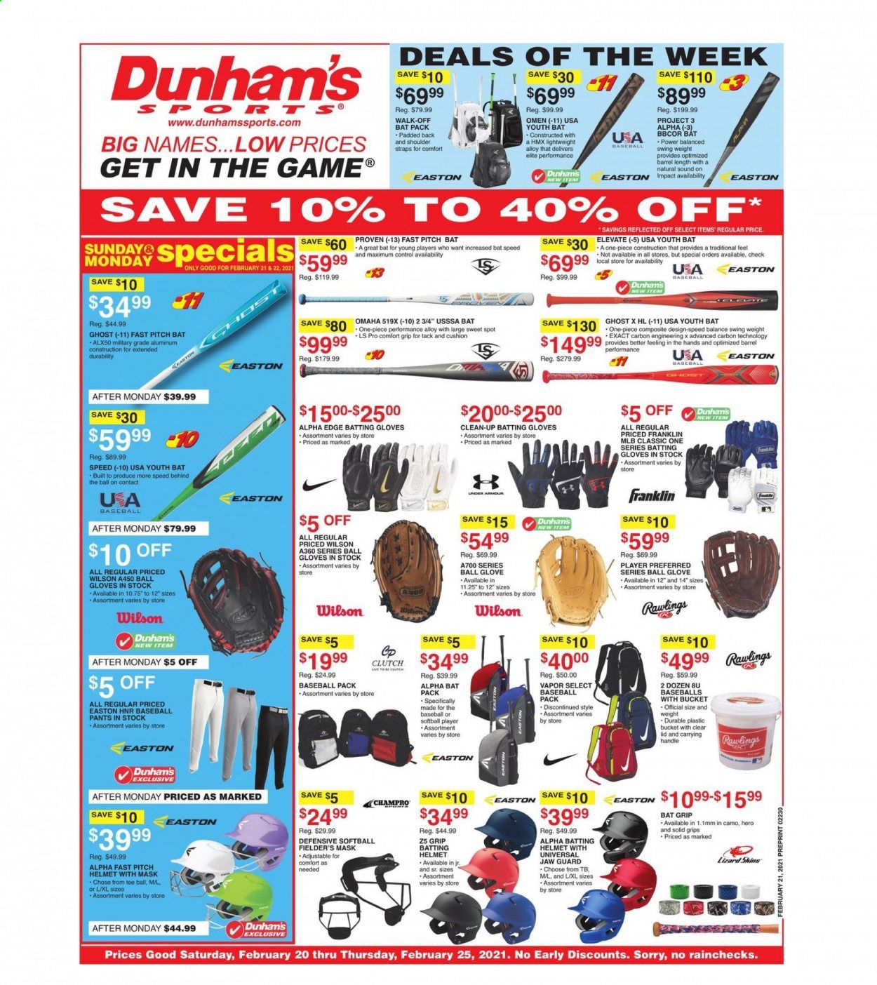 Dunham's Sports (MI, PA, WI) Weekly Ad Flyer February 20 to February 25