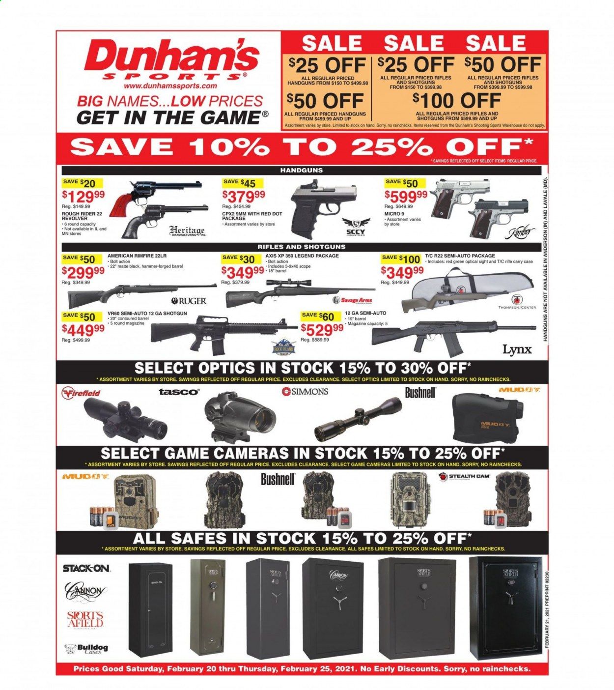 Dunham's Sports (MI, MN, SD) Weekly Ad Flyer February 20 to February 25