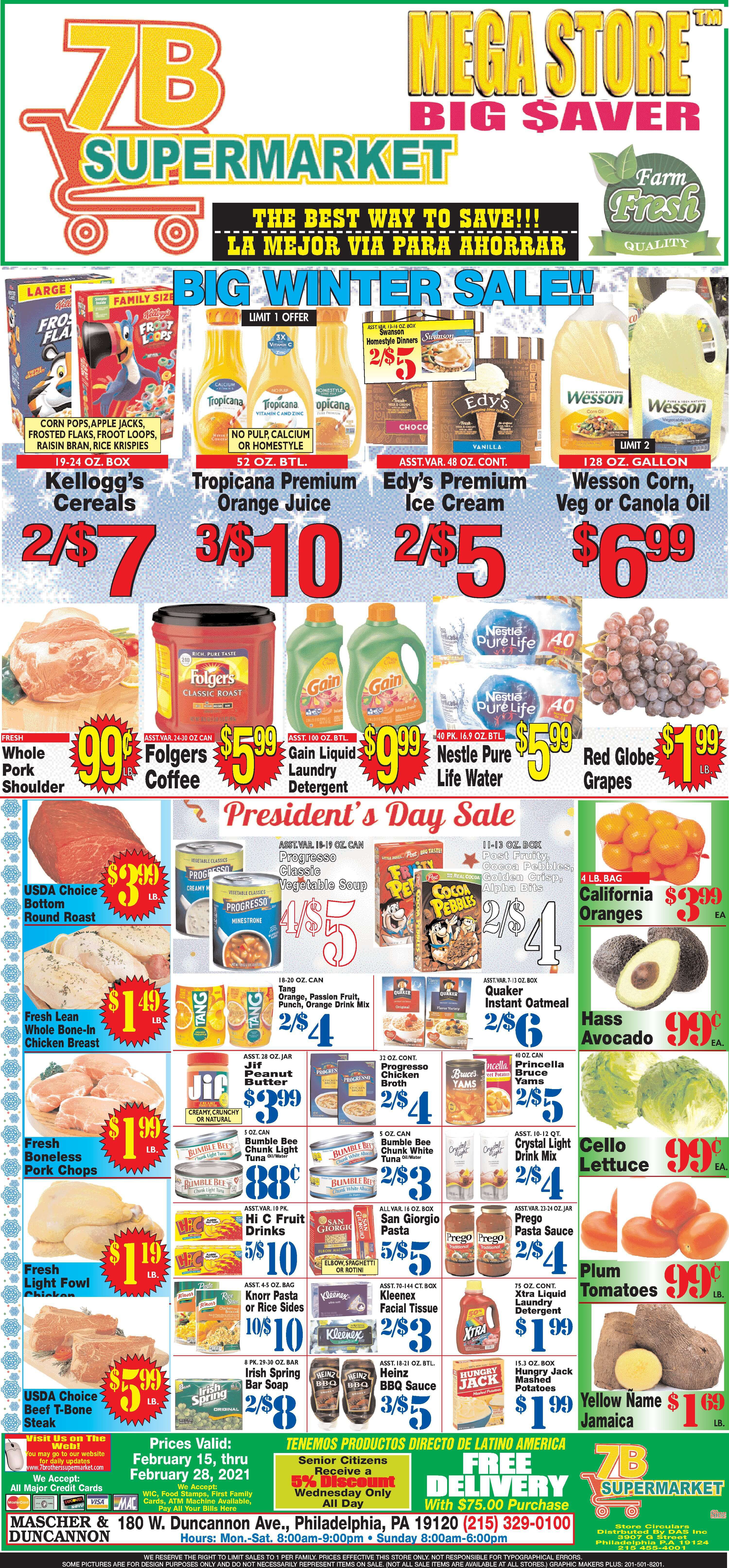 7 Brothers Supermarket Sales Ad Flyer February 15 to February 28, 2021