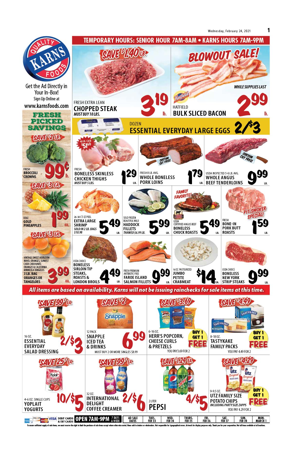 Karns Quality Foods Weekly Ad Flyer February 22 to March 1, 2021