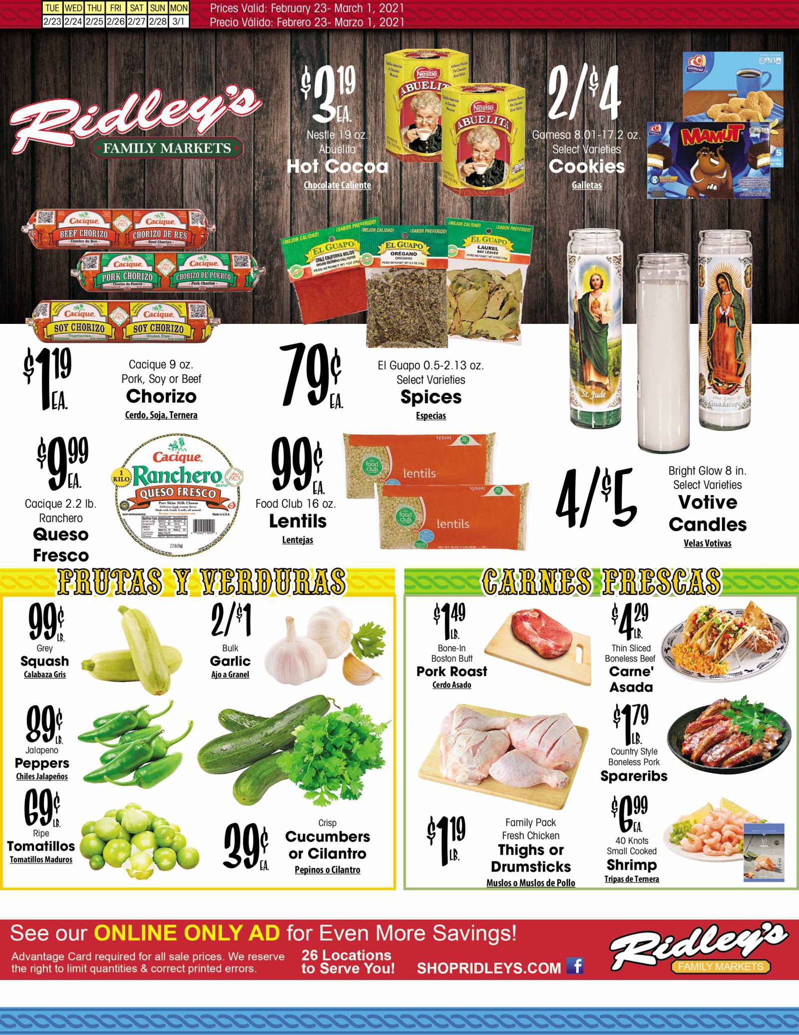 Ridley's Family Market Feeding The Hungry Sale Weekly Ad Flyer February 23 to March 1, 2021