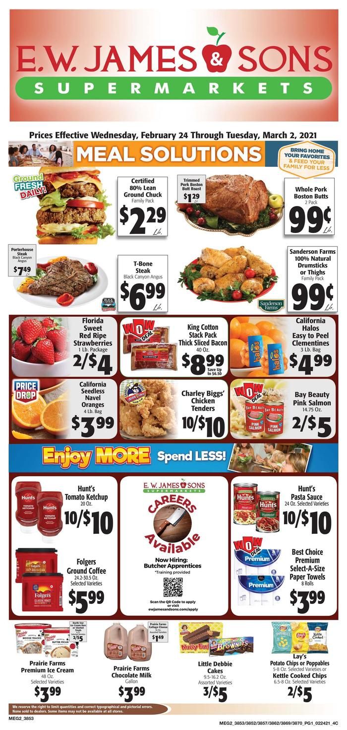 E.W. James & Sons Weekly Ad Flyer February 24 to March 2, 2021