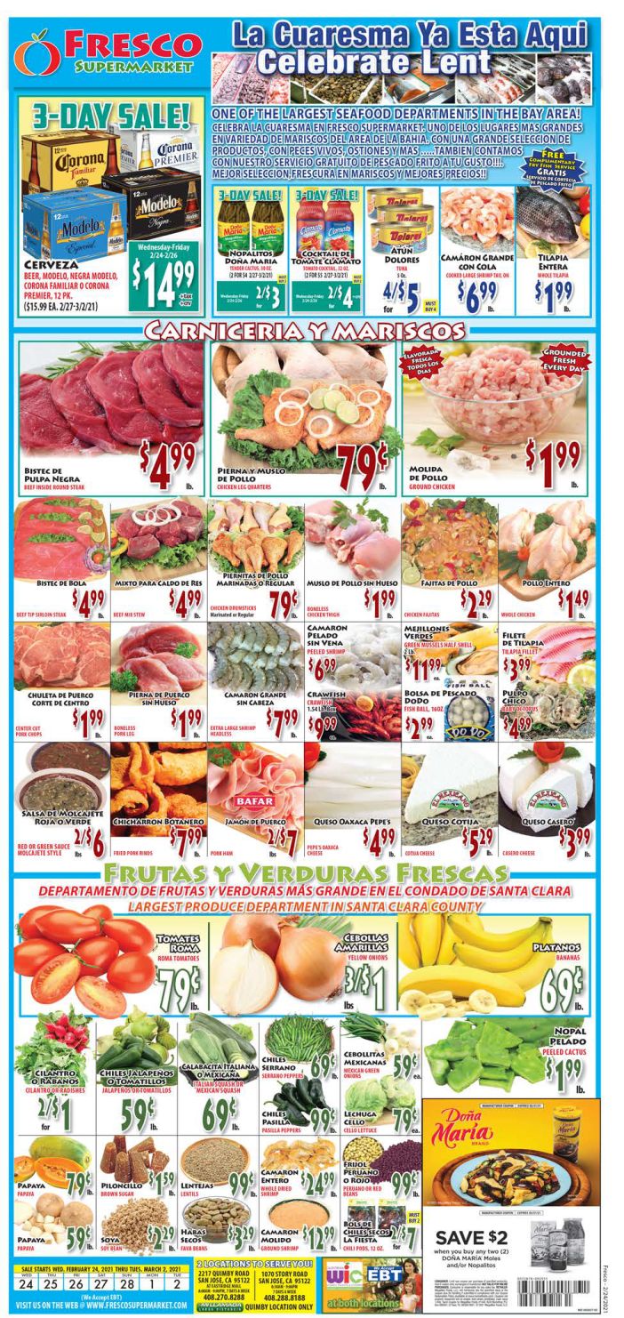Fresco Supermarket Weekly Ad Flyer February 24 to March 2, 2021