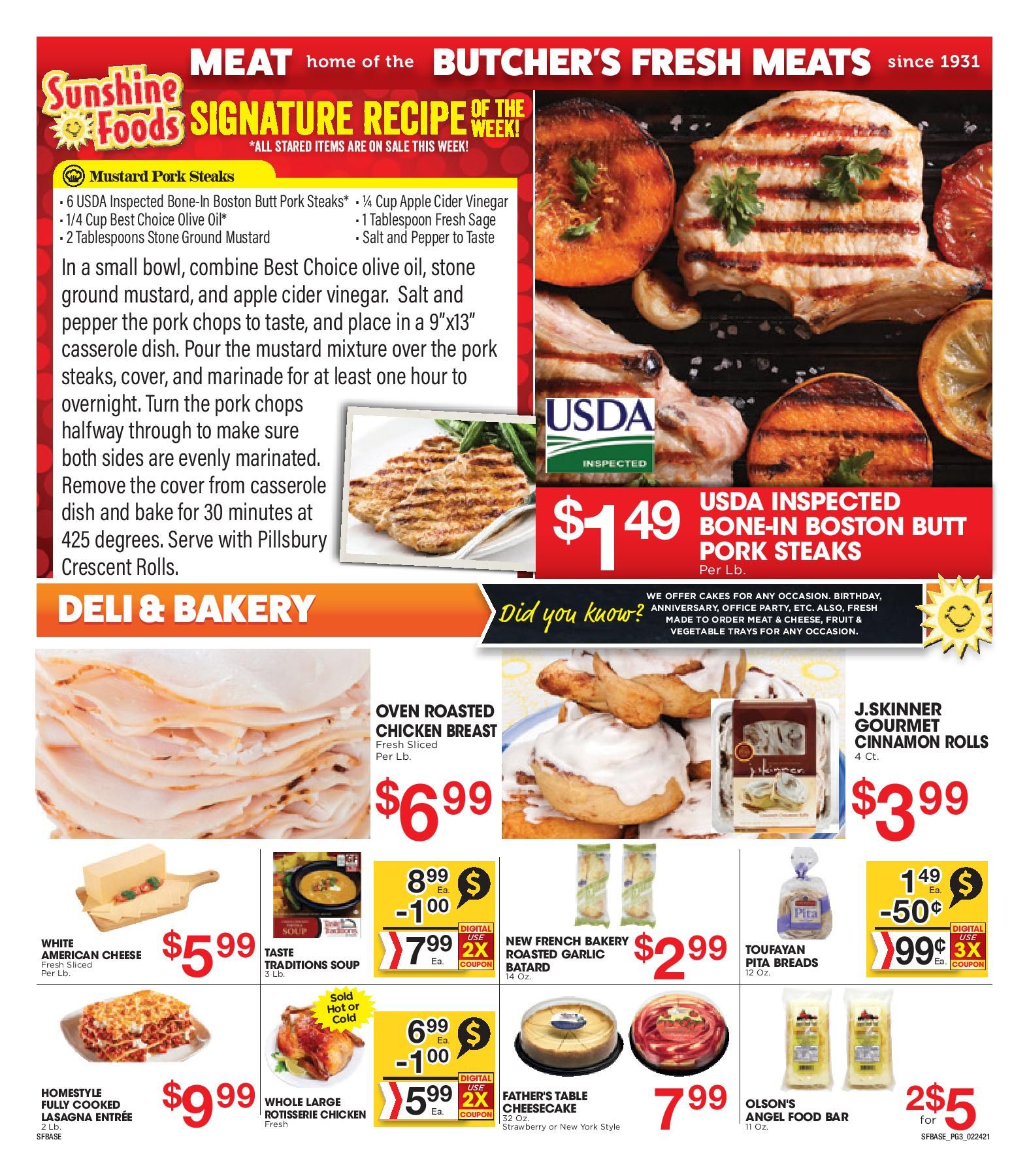 Sunshine Foods Weekly Ad Flyer February 24 to March 2, 2021