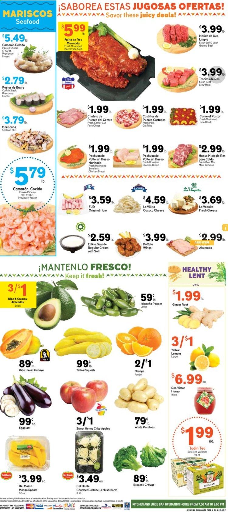 El Rio Grande (10, 21, 25, 30, 34, 53, 90) Weekly Ad Flyer February 24 to March 2