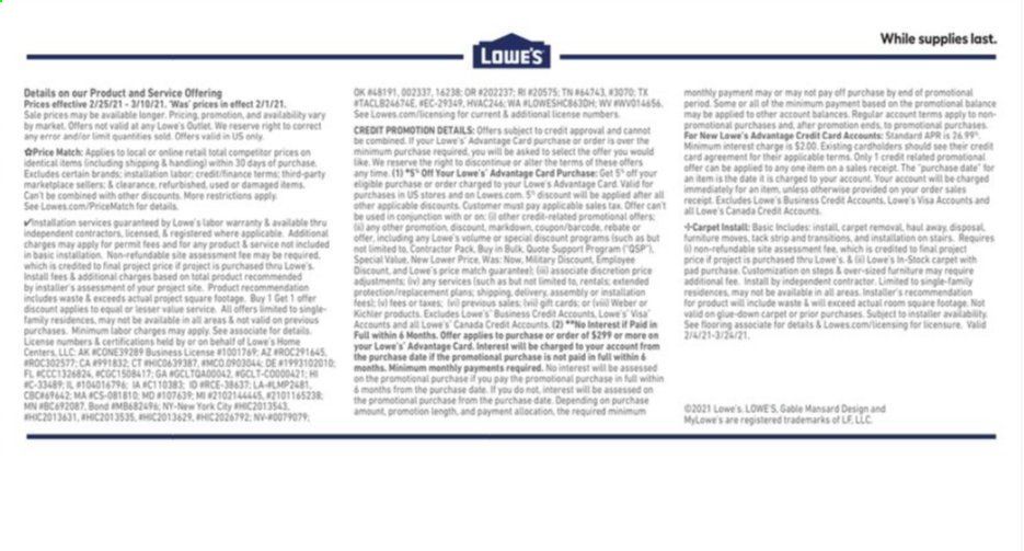 Lowe's Weekly Ad Flyer February 25 to March 10