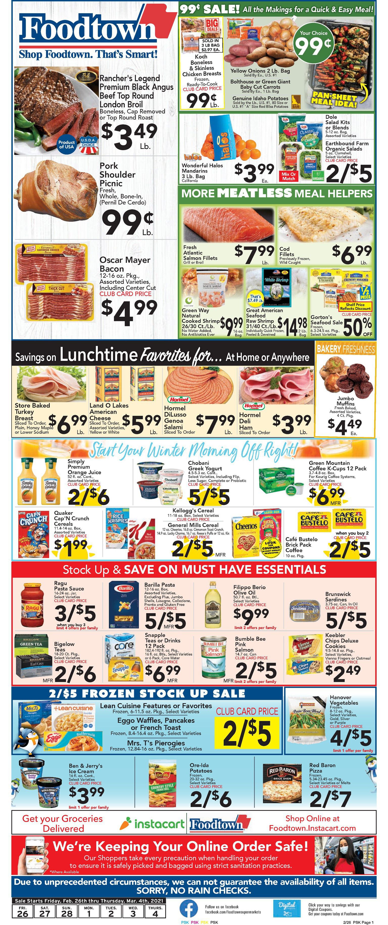 Foodtown Weekly Ad Flyer February 26 to March 4, 2021