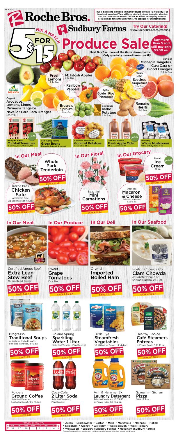 Roche Bros. Supermarket Weekly Ad Flyer February 26 to March 4, 2021