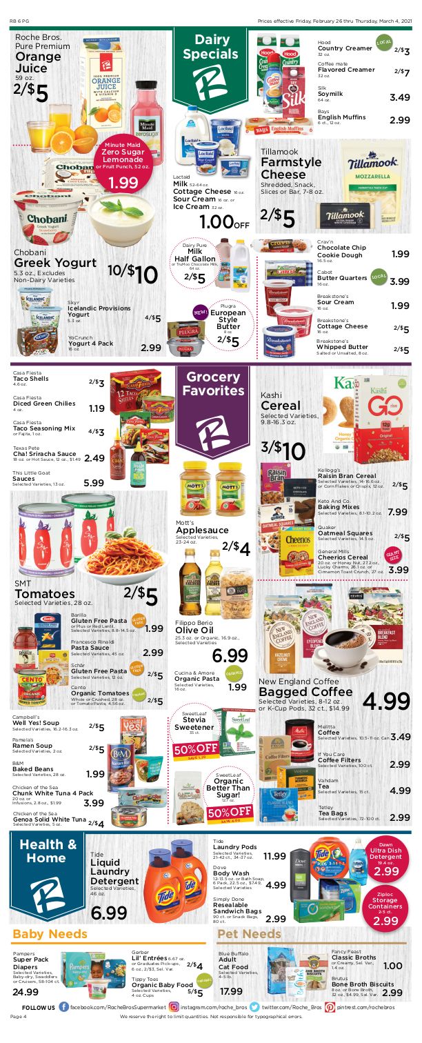 Roche Bros. Supermarket Weekly Ad Flyer February 26 to March 4, 2021