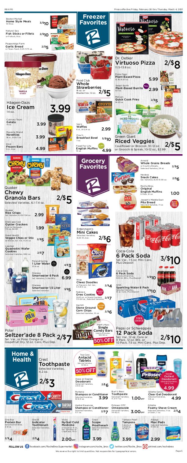 Roche Bros. Supermarket Weekly Ad Flyer February 26 to March 4, 2021