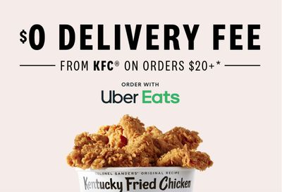This Weekend Only Get a $0 Delivery Fee When You Order $20+ from Kentucky Fried Chicken Through Uber Eats