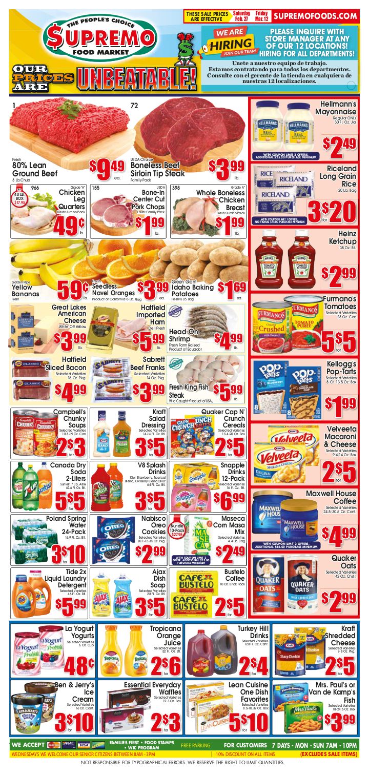 Supremo Food Market Weekly Ad Flyer February 27 to March 12, 2021