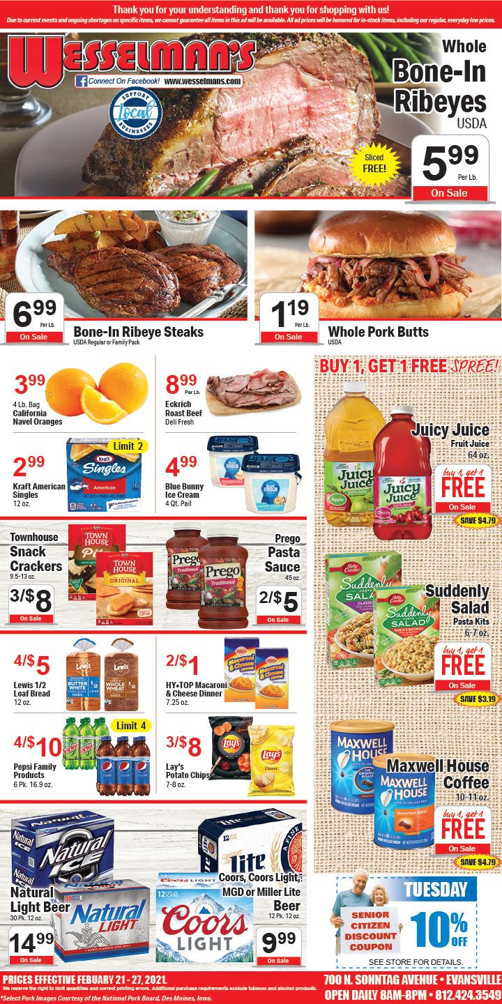 Wesselman's Weekly Ad Flyer February 28 to March 6, 2021