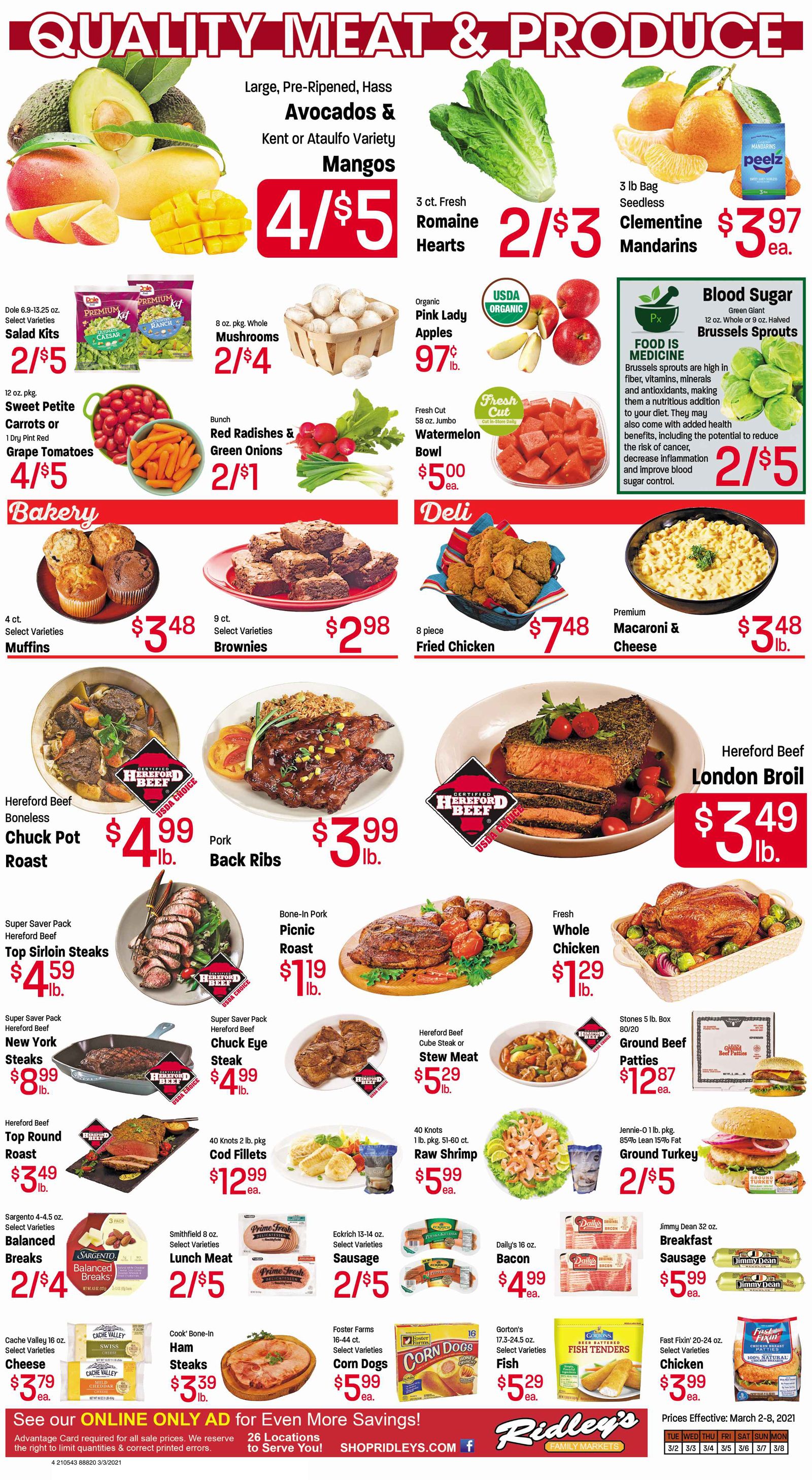 Ridley's Family Market Weekly Ad Flyer March 2 to March 8, 2021