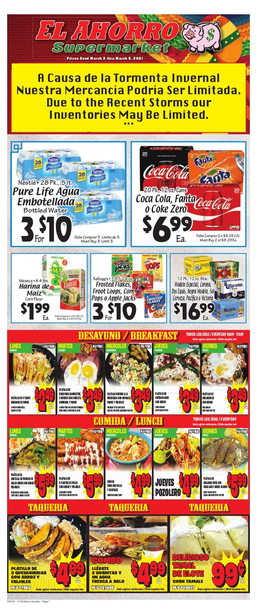 El Ahorro Supermarket Weekly Ad Flyer March 3 to March 9, 2021