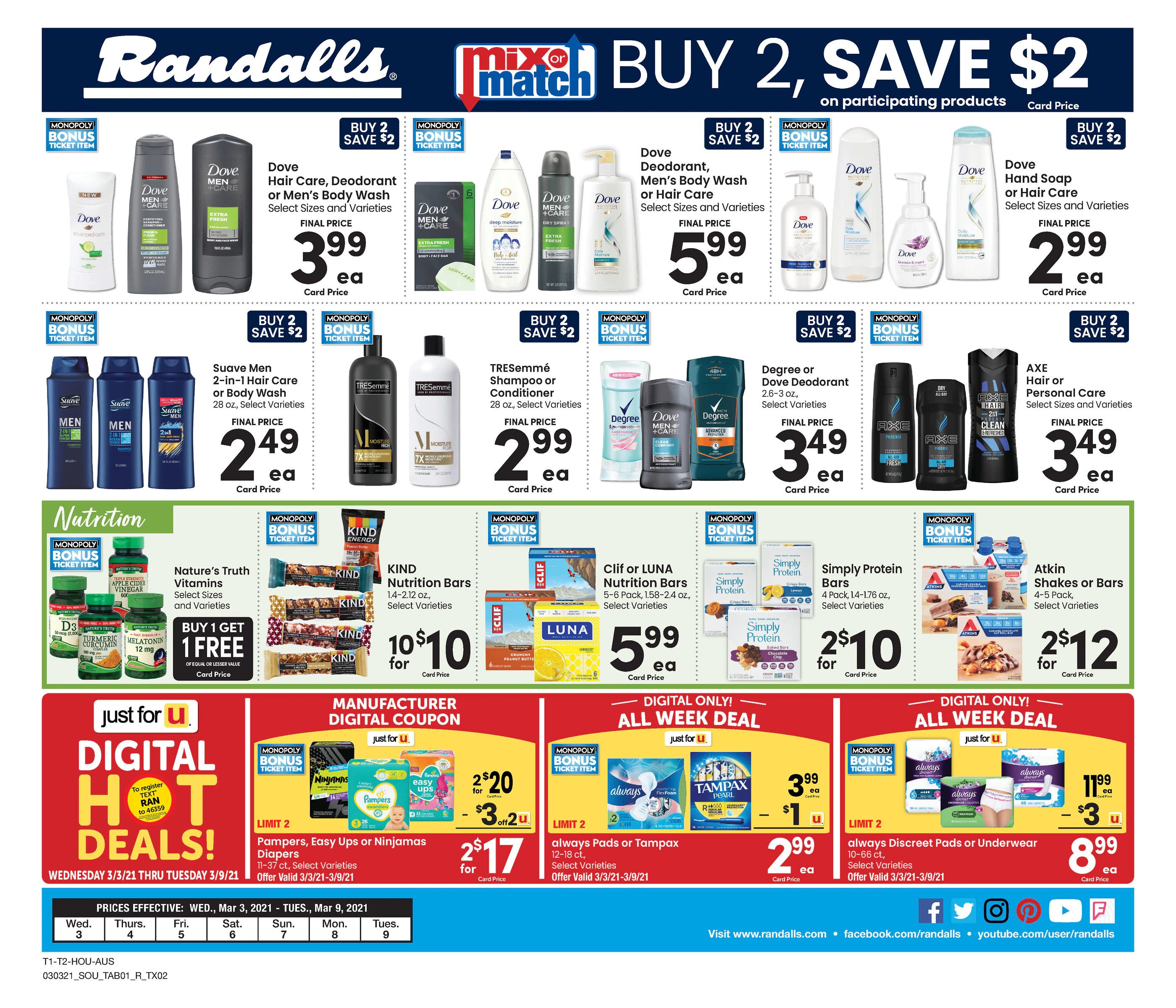 Randalls Weekly Ad Flyer March 3 to March 9, 2021