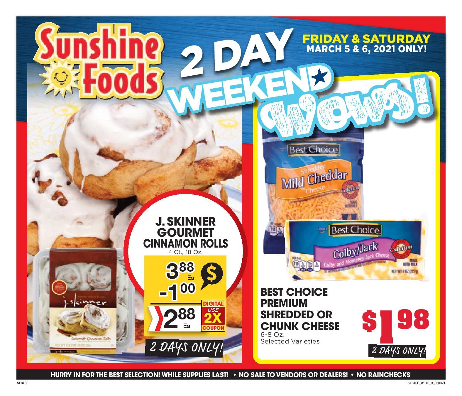 Sunshine Foods Weekly Ad Flyer March 3 to March 9, 2021