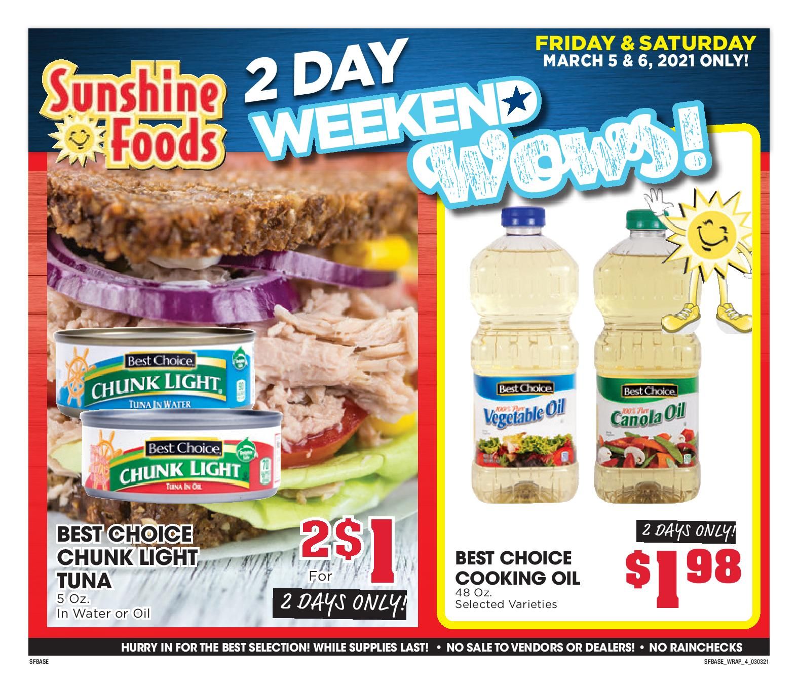 Sunshine Foods Weekly Ad Flyer March 3 to March 9, 2021