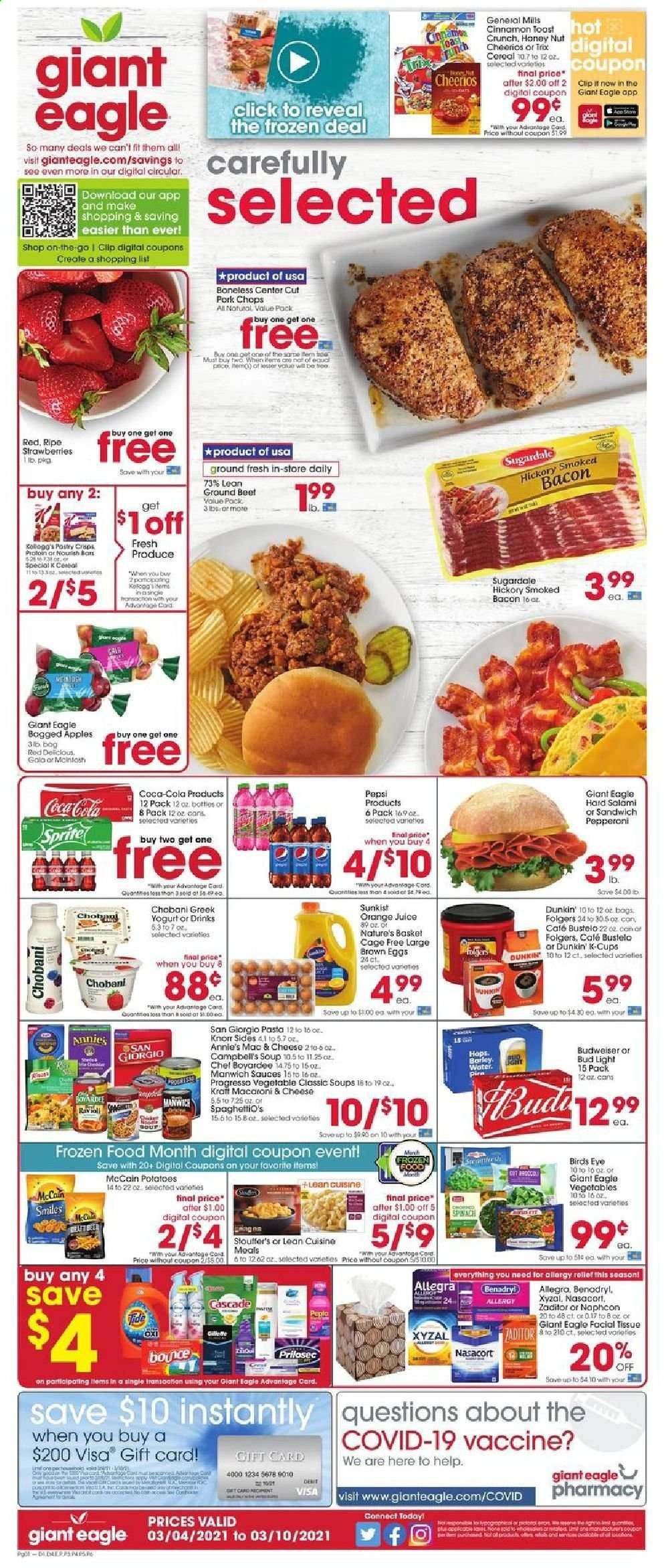 Giant Eagle (IN, MD, OH, PA, WV) Weekly Ad Flyer March 4 to March 10