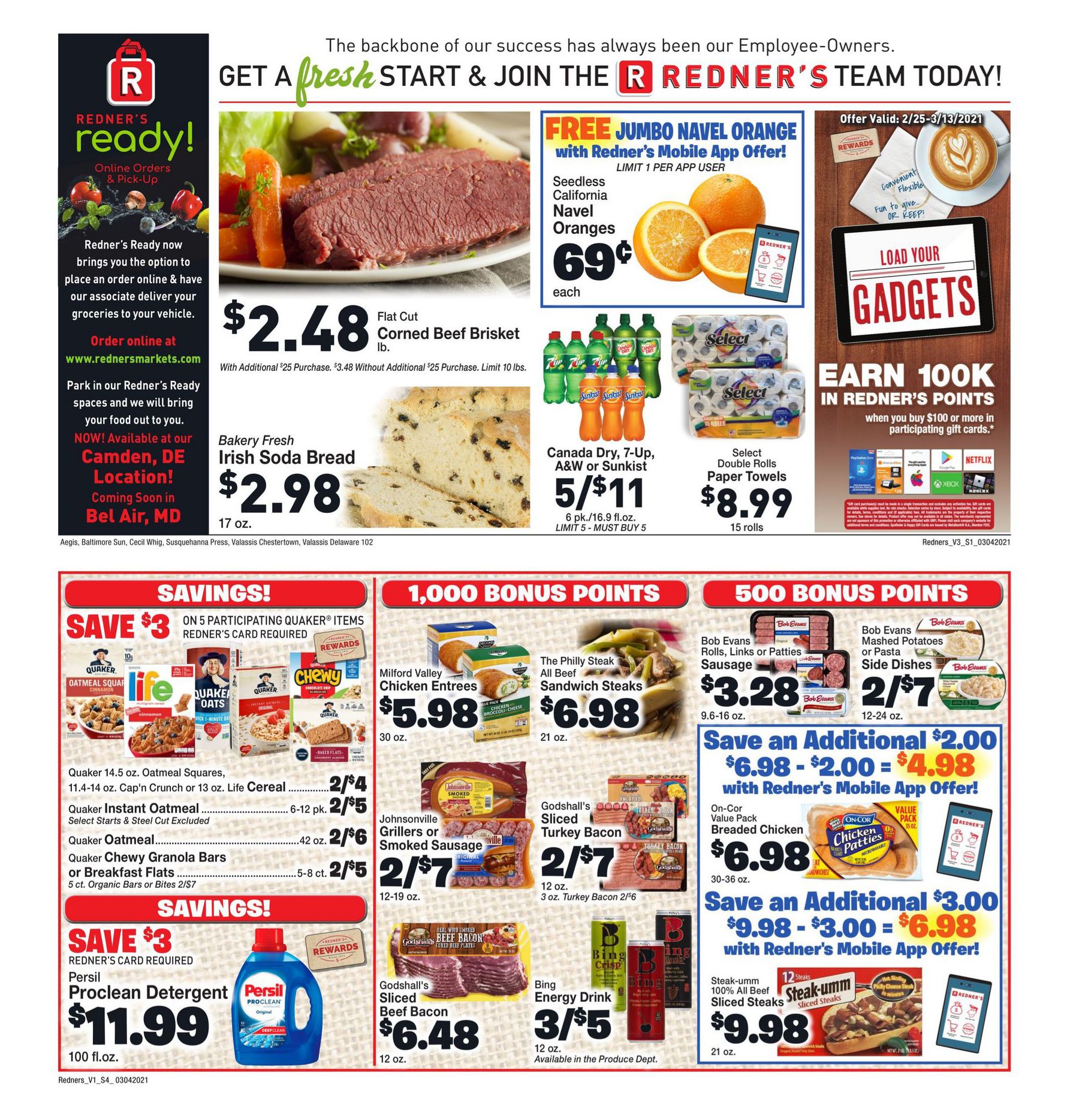 Redner's Markets Weekly Ad Flyer March 4 to March 10, 2021