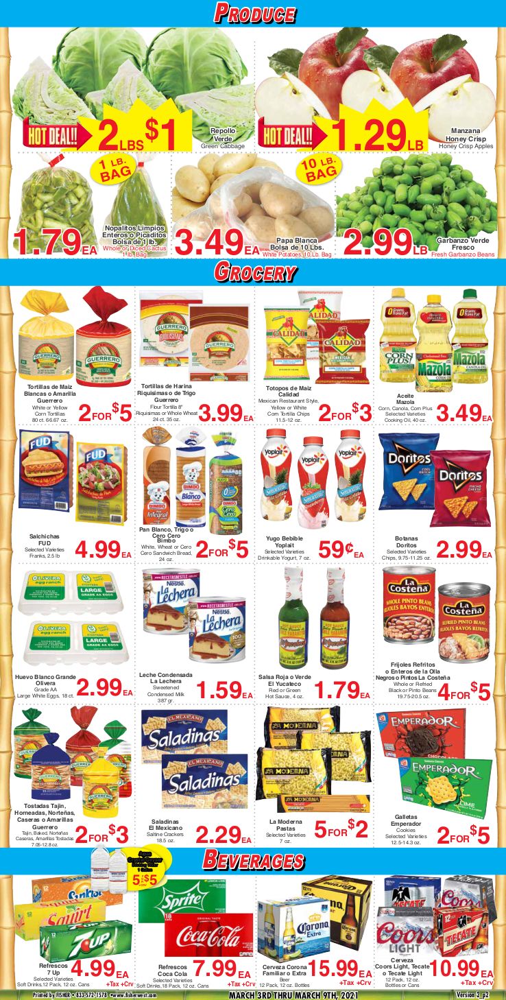 Arteaga's Weekly Ad Flyer March 3 to March 9, 2021