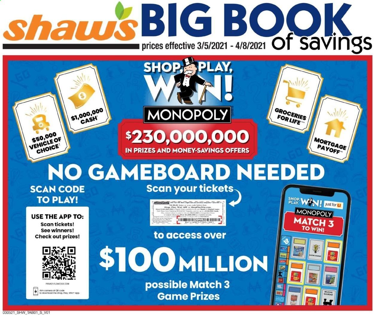 Shaw’s (MA, ME, NH, RI, VT) Weekly Ad Flyer March 5 to April 8