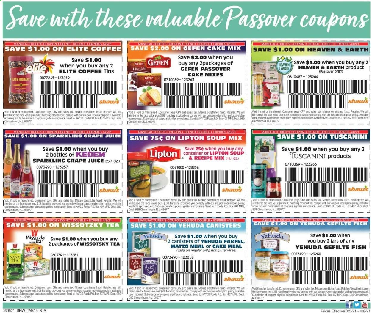 Shaw’s (MA, ME, NH, RI, VT) Weekly Ad Flyer March 5 to April 8